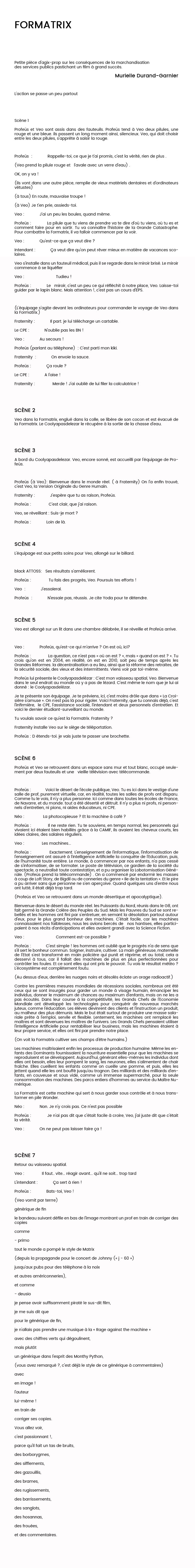 TexteFormatrix